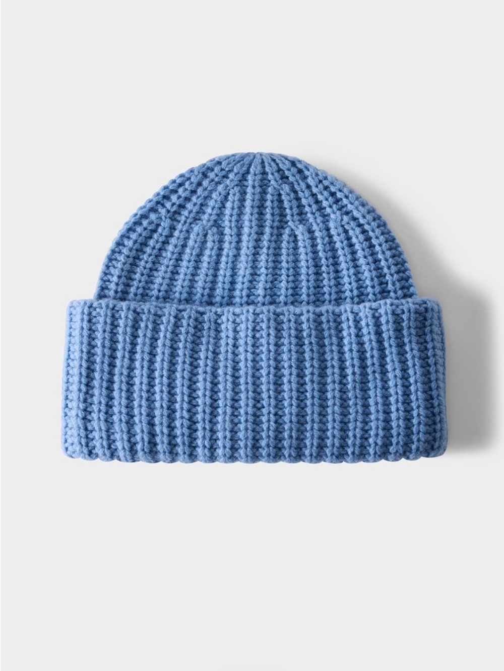 Aritzia Wilfred Merino Wool Rib Cuffed Beanie in Cornflower Blue